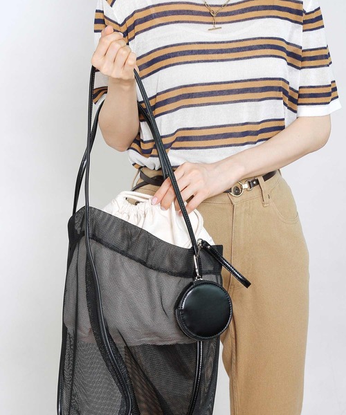 Crisp（クリスプ）の「メッシュトートバッグ（トートバッグ・レディース・ブラック/ブラウン/アイボリー・FREE）」の6枚目の写真