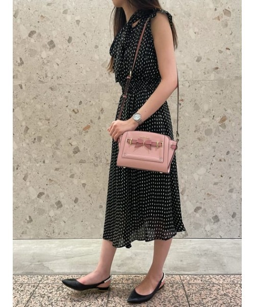 SAMANTHAVEGA リボンモチーフショルダーバッグ 黒 ブラック アクセントリボンショルダーバッグ[品番：STJW0009720]｜SAMANTHAVEGA