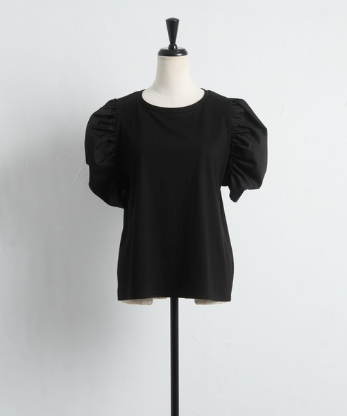 tocco closet(トッコ クローゼット)の「【限定】パワーショルダーカットプルオーバー(Tシャツ/カットソー・レディース・オフホワイト/ブラック・M)」の11枚目の写真