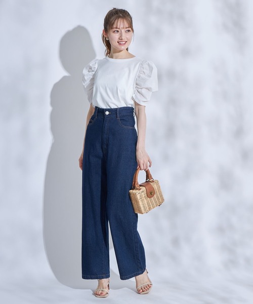 tocco closet(トッコ クローゼット)の「【限定】パワーショルダーカットプルオーバー(Tシャツ/カットソー・レディース・オフホワイト/ブラック・M)」の16枚目の写真