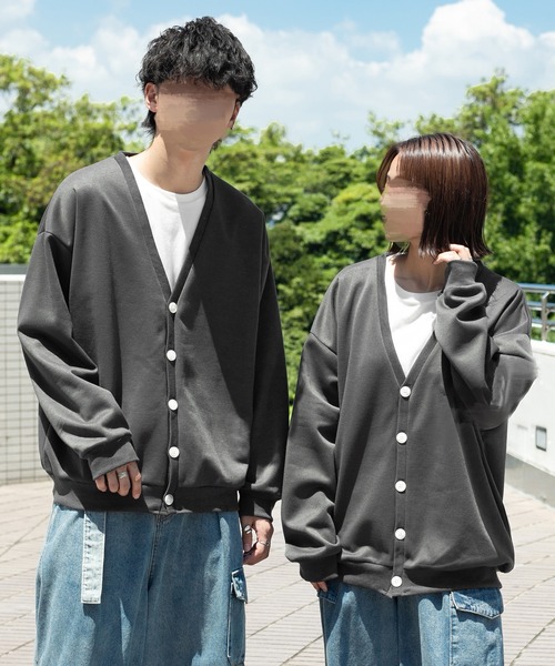 PairPair（ペアペア）の「ボーイフレンドカーディガン（ユニセックス）（カーディガン/ボレロ・メンズ・マスタード/オートミール/スミクロ/グレイッシュブルー・FREE）」の3枚目の写真