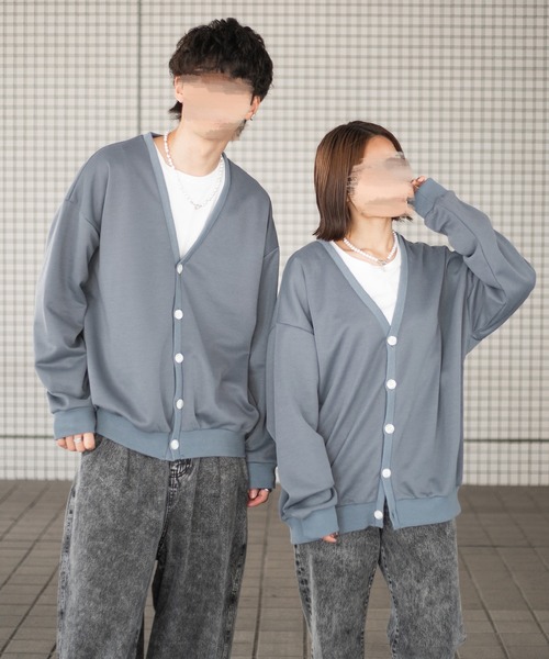 PairPair（ペアペア）の「ボーイフレンドカーディガン（ユニセックス）（カーディガン/ボレロ・メンズ・マスタード/オートミール/スミクロ/グレイッシュブルー・FREE）」の2枚目の写真