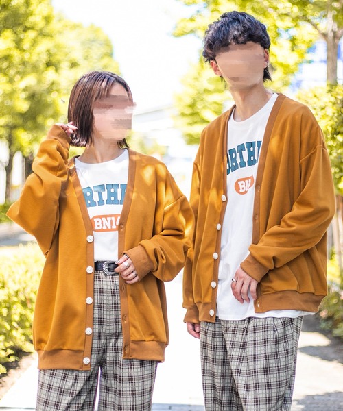 PairPair（ペアペア）の「ボーイフレンドカーディガン（ユニセックス）（カーディガン/ボレロ・メンズ・マスタード/オートミール/スミクロ/グレイッシュブルー・FREE）」の4枚目の写真