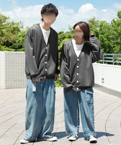 PairPair（ペアペア）の「ボーイフレンドカーディガン（ユニセックス）（カーディガン/ボレロ・メンズ・マスタード/オートミール/スミクロ/グレイッシュブルー・FREE）」の12枚目の写真