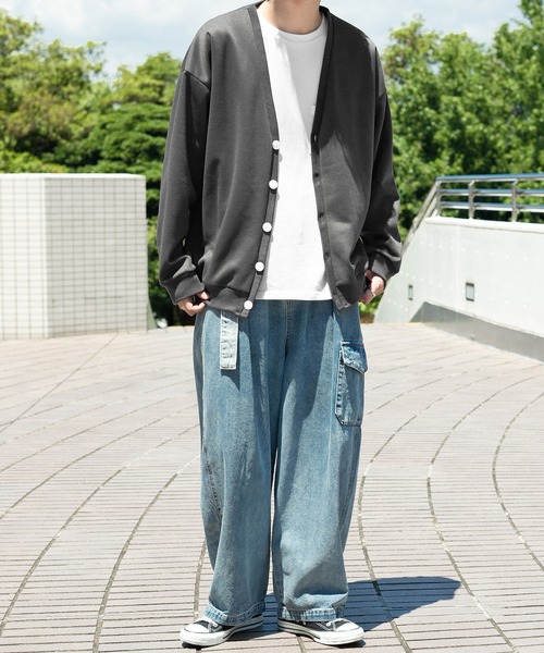 PairPair（ペアペア）の「ボーイフレンドカーディガン（ユニセックス）（カーディガン/ボレロ・メンズ・マスタード/オートミール/スミクロ/グレイッシュブルー・FREE）」の13枚目の写真