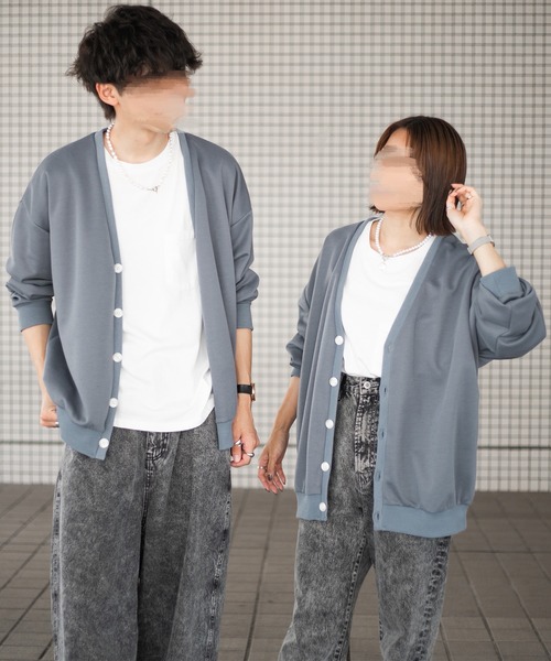 PairPair（ペアペア）の「ボーイフレンドカーディガン（ユニセックス）（カーディガン/ボレロ・メンズ・マスタード/オートミール/スミクロ/グレイッシュブルー・FREE）」の8枚目の写真