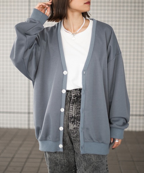 PairPair（ペアペア）の「ボーイフレンドカーディガン（ユニセックス）（カーディガン/ボレロ・メンズ・マスタード/オートミール/スミクロ/グレイッシュブルー・FREE）」の21枚目の写真