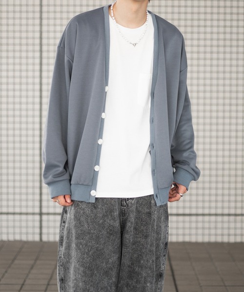 PairPair（ペアペア）の「ボーイフレンドカーディガン（ユニセックス）（カーディガン/ボレロ・メンズ・マスタード/オートミール/スミクロ/グレイッシュブルー・FREE）」の9枚目の写真