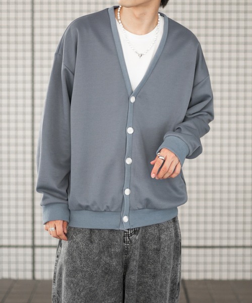PairPair（ペアペア）の「ボーイフレンドカーディガン（ユニセックス）（カーディガン/ボレロ・メンズ・マスタード/オートミール/スミクロ/グレイッシュブルー・FREE）」の22枚目の写真
