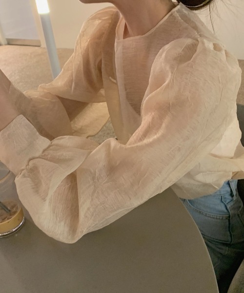 MANGROVE（マングローブ）の「シアーシフォンパフブラウス（シャツ/ブラウス・レディース・ブラック/アイボリー・FREE）」の15枚目の写真