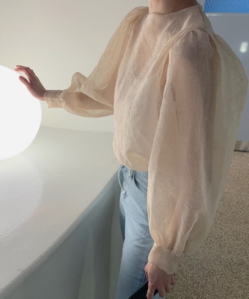 MANGROVE（マングローブ）の「シアーシフォンパフブラウス（シャツ/ブラウス・レディース・ブラック/アイボリー・FREE）」の19枚目の写真