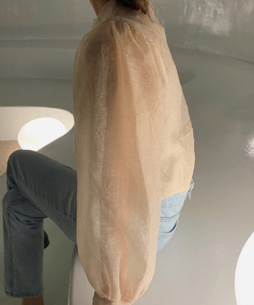 MANGROVE（マングローブ）の「シアーシフォンパフブラウス（シャツ/ブラウス・レディース・ブラック/アイボリー・FREE）」の10枚目の写真