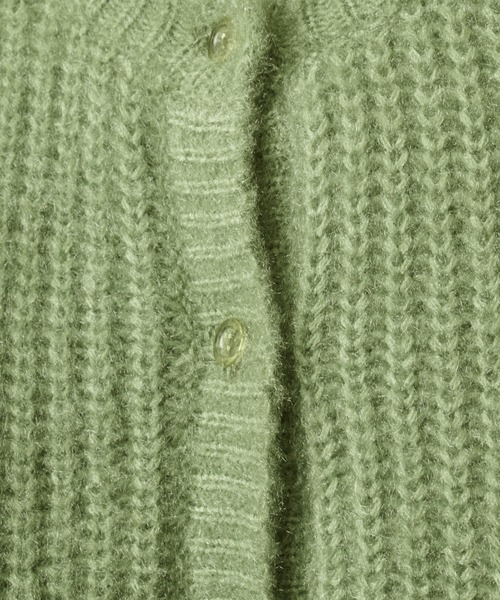 natural couture（ナチュラルクチュール）の「クリア釦ふわモコカラーカーディガン（カーディガン/ボレロ・レディース・ブラック/ベージュ/ピンク/グリーン/アイボリー/ブルー・FREE）」の21枚目の写真