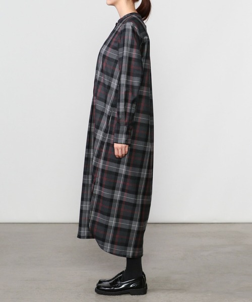 チェックノーカラーワンピース セール ワンピース ドレス Ticca ティッカ のファッション Ticca Women ワンピース