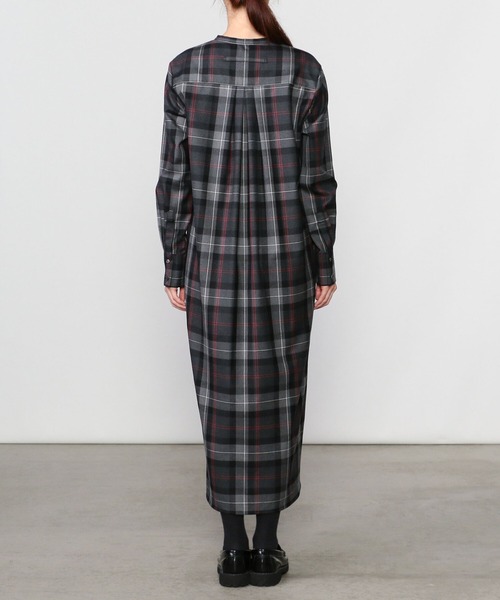 チェックノーカラーワンピース セール ワンピース ドレス Ticca ティッカ のファッション Ticca Women ワンピース