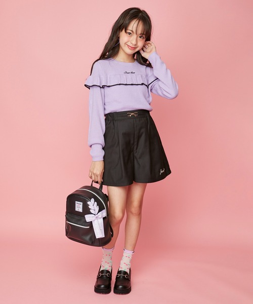 JENNI love(ジェニィラブ)の「サイドレースアップミニリュック(バックパック/リュック・キッズ・ピンク/ブラック/オフホワイト・F)」の5枚目の写真