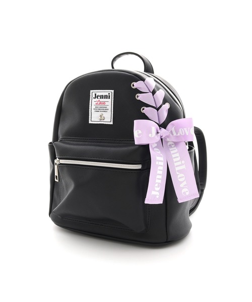 JENNI love(ジェニィラブ)の「サイドレースアップミニリュック(バックパック/リュック・キッズ・ピンク/ブラック/オフホワイト・F)」の10枚目の写真
