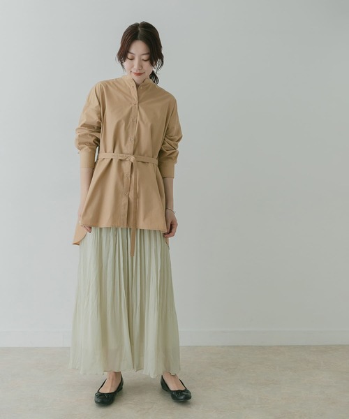 KBF+(ケービーエフプラス)の「KBF+ ボリュームタックベルトシャツ∴(シャツ/ブラウス・レディース・ベージュ・ONE)」の13枚目の写真