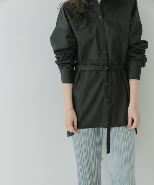 KBF+(ケービーエフプラス)の「KBF+ ボリュームタックベルトシャツ∴(シャツ/ブラウス・レディース・ベージュ・ONE)」の14枚目の写真