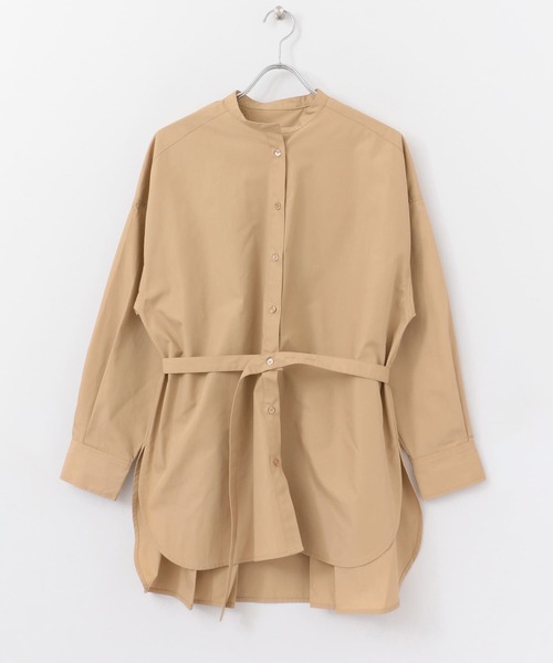 KBF+(ケービーエフプラス)の「KBF+ ボリュームタックベルトシャツ∴(シャツ/ブラウス・レディース・ベージュ・ONE)」の2枚目の写真