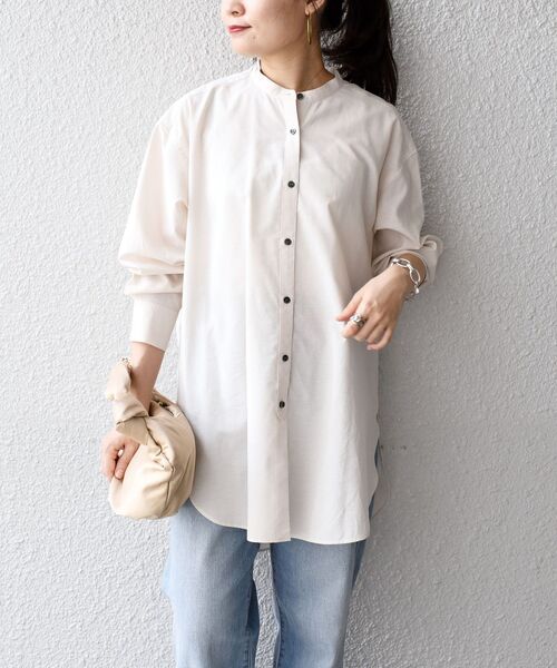 SHIPS(シップス)の「〈手洗い可能〉MANTECOシャツ◆(シャツ/ブラウス・レディース・オフホワイト/オリーブ/ピンク・36/38)」の5枚目の写真