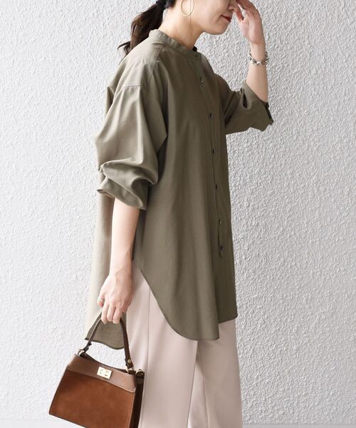 SHIPS(シップス)の「〈手洗い可能〉MANTECOシャツ◆(シャツ/ブラウス・レディース・オフホワイト/オリーブ/ピンク・36/38)」の10枚目の写真