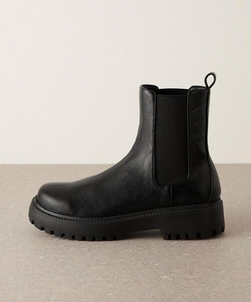 CITEN（シテン）の「＜CITEN（シテン）＞トラックソール サイドゴア ショートブーツ（ブーツ・レディース・ブラック・23cm/23.5cm/24cm/24.5cm）」の4枚目の写真