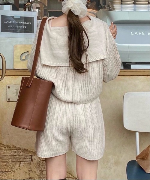 EPIMI E'PIMMY（エピミエピミー）の「《Set upにも》シンプルニットショーパン（その他パンツ・レディース・ブラック/グレー/オフホワイト/ワイン・MEDIUM）」の12枚目の写真