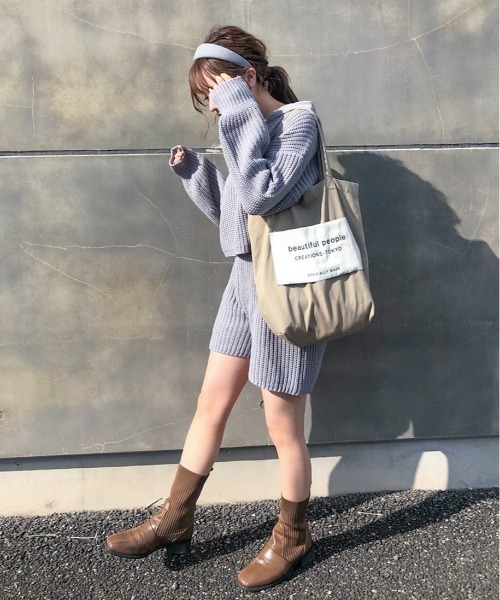 EPIMI E'PIMMY（エピミエピミー）の「《Set upにも》シンプルニットショーパン（その他パンツ・レディース・ブラック/グレー/オフホワイト/ワイン・MEDIUM）」の16枚目の写真