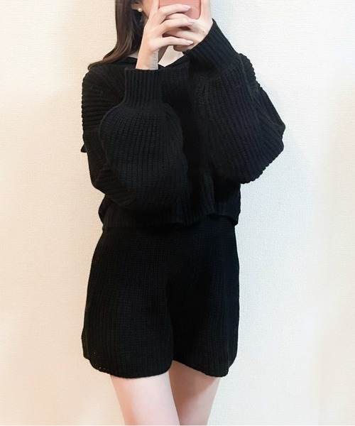 EPIMI E'PIMMY（エピミエピミー）の「《Set upにも》シンプルニットショーパン（その他パンツ・レディース・ブラック/グレー/オフホワイト/ワイン・MEDIUM）」の14枚目の写真