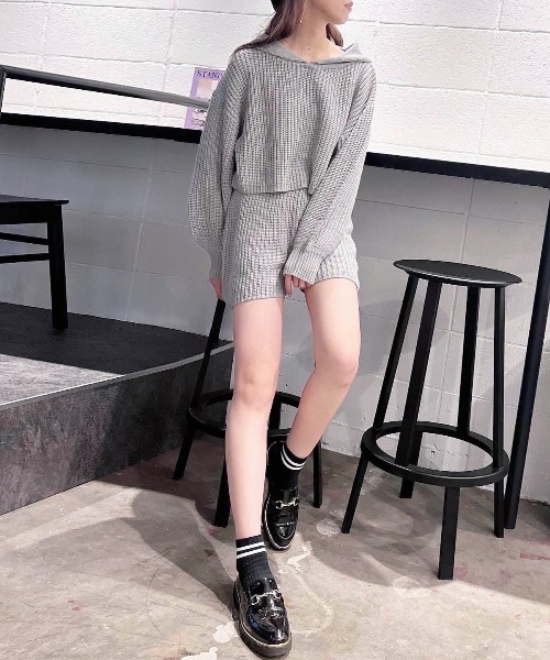 EPIMI E'PIMMY（エピミエピミー）の「《Set upにも》シンプルニットショーパン（その他パンツ・レディース・ブラック/グレー/オフホワイト/ワイン・MEDIUM）」の21枚目の写真