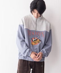 【VISION STREET WEAR/ビジョンストリートウェア】スタンドハーフZIPスウェットトレーナー