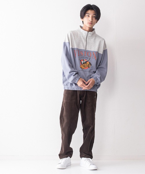VISION STREET WEAR(ヴィジョンストリートウェア)の「【VISION STREET WEAR/ビジョンストリートウェア】スタンドハーフZIPスウェットトレーナー(スウェット・メンズ・チャコールグレー/グリーン/ブルー系その他/ワイン・MEDIUM/LARGE/X-LARGE)」の18枚目の写真