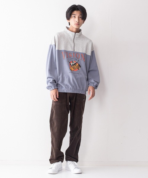 VISION STREET WEAR(ヴィジョンストリートウェア)の「【VISION STREET WEAR/ビジョンストリートウェア】スタンドハーフZIPスウェットトレーナー(スウェット・メンズ・チャコールグレー/グリーン/ブルー系その他/ワイン・MEDIUM/LARGE/X-LARGE)」の17枚目の写真