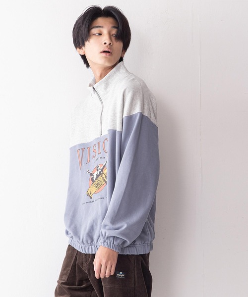 VISION STREET WEAR(ヴィジョンストリートウェア)の「【VISION STREET WEAR/ビジョンストリートウェア】スタンドハーフZIPスウェットトレーナー(スウェット・メンズ・チャコールグレー/グリーン/ブルー系その他/ワイン・MEDIUM/LARGE/X-LARGE)」の14枚目の写真