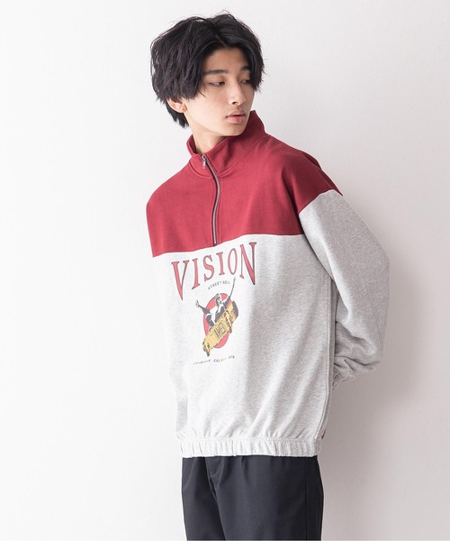 VISION STREET WEAR(ヴィジョンストリートウェア)の「【VISION STREET WEAR/ビジョンストリートウェア】スタンドハーフZIPスウェットトレーナー(スウェット・メンズ・チャコールグレー/グリーン/ブルー系その他/ワイン・MEDIUM/LARGE/X-LARGE)」の10枚目の写真
