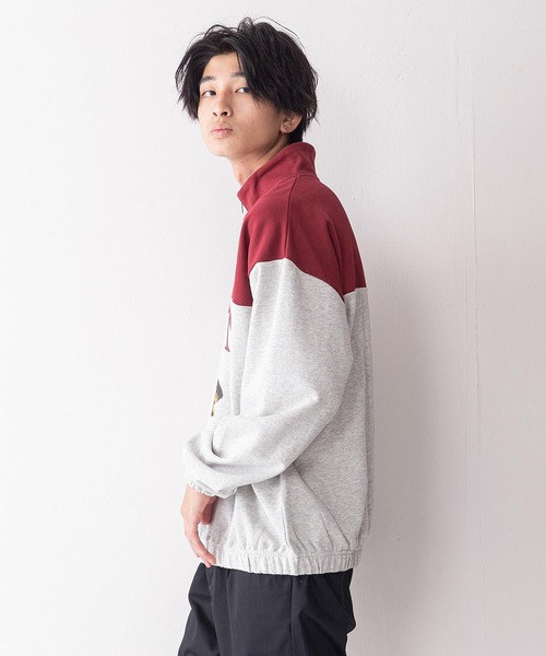 VISION STREET WEAR(ヴィジョンストリートウェア)の「【VISION STREET WEAR/ビジョンストリートウェア】スタンドハーフZIPスウェットトレーナー(スウェット・メンズ・チャコールグレー/グリーン/ブルー系その他/ワイン・MEDIUM/LARGE/X-LARGE)」の9枚目の写真