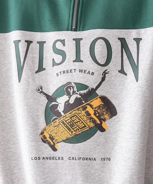 VISION STREET WEAR(ヴィジョンストリートウェア)の「【VISION STREET WEAR/ビジョンストリートウェア】スタンドハーフZIPスウェットトレーナー(スウェット・メンズ・チャコールグレー/グリーン/ブルー系その他/ワイン・MEDIUM/LARGE/X-LARGE)」の7枚目の写真