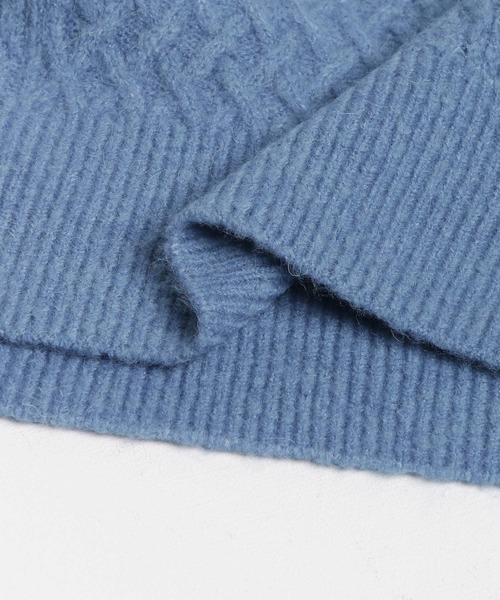SENSE OF PLACE by URBAN RESEARCH（センスオブプレイスバイアーバンリサーチ）の「ストレッチアルパカケーブルショートベスト（ベスト・レディース・ライトブルー/ブラック/アイボリー・ONE）」の17枚目の写真