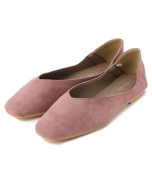 SHOO・LA・RUE（シューラルー）の「◆かかとやわらかスクエアパンプス（パンプス・レディース・ブラック/サンドベージュ/ピンク系9/カーキ・25/40/45/30/35/50）」の4枚目の写真