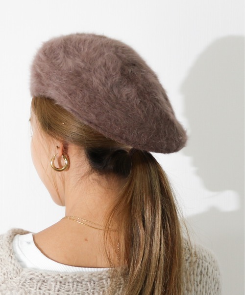○H32 used KANGOL カンゴール アンゴラ 混 ハンチング 帽子