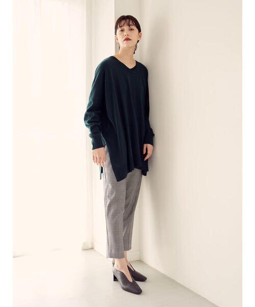 YECCA VECCA（イェッカヴェッカ）の「2wayサイドスリットロングニット＊（ニット/セーター・レディース・チャコールグレー/ダークグリーン/杢グレー/ベージュ・FREE）」の15枚目の写真