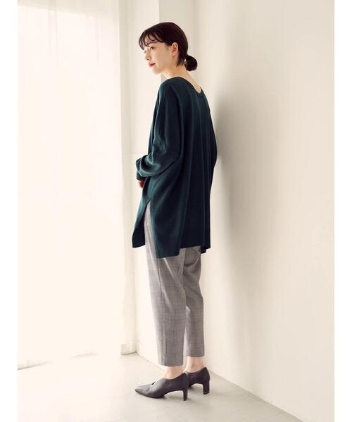 YECCA VECCA（イェッカヴェッカ）の「2wayサイドスリットロングニット＊（ニット/セーター・レディース・チャコールグレー/ダークグリーン/杢グレー/ベージュ・FREE）」の17枚目の写真