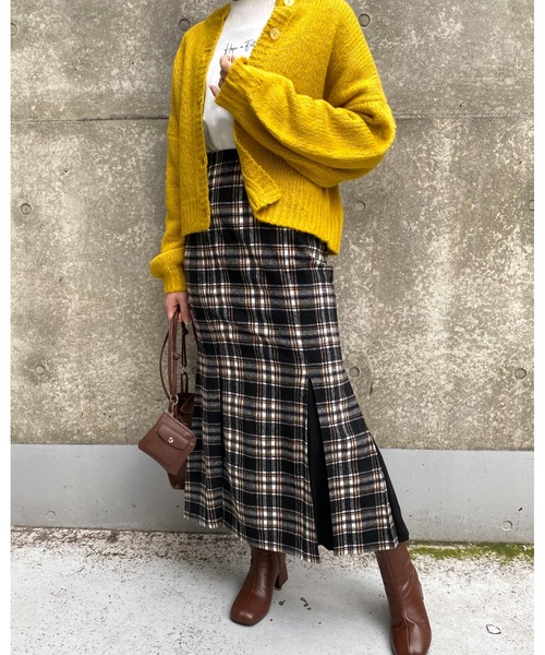 MLI'A（エムリア）の「切替フェイクウールマーメイド／サテンスカート（スカート・レディース・ブラック/ブラウン系その他2/ブラック系/グリーン/レンガ/ライトベージュ・FREE）」の20枚目の写真