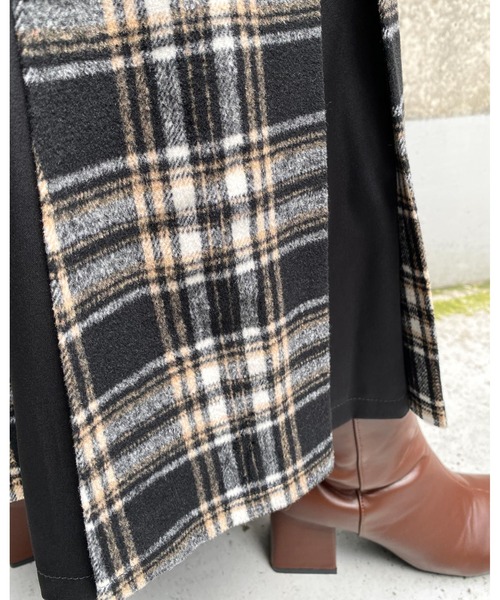 MLI'A（エムリア）の「切替フェイクウールマーメイド／サテンスカート（スカート・レディース・ブラック/ブラウン系その他2/ブラック系/グリーン/レンガ/ライトベージュ・FREE）」の8枚目の写真