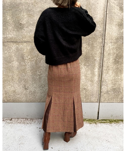 MLI'A（エムリア）の「切替フェイクウールマーメイド／サテンスカート（スカート・レディース・ブラック/ブラウン系その他2/ブラック系/グリーン/レンガ/ライトベージュ・FREE）」の18枚目の写真
