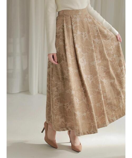 Haluhiroine ハルヒロイン のファッション スカート スカート フラワープリントタックスカート スカート Haluhiroine ハルヒロイン のファッション スカート スカート フラワープリントタックスカート スカート