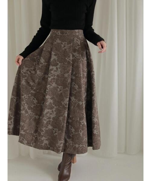 Haluhiroine ハルヒロイン のファッション スカート スカート フラワープリントタックスカート スカート Haluhiroine ハルヒロイン のファッション スカート スカート フラワープリントタックスカート スカート