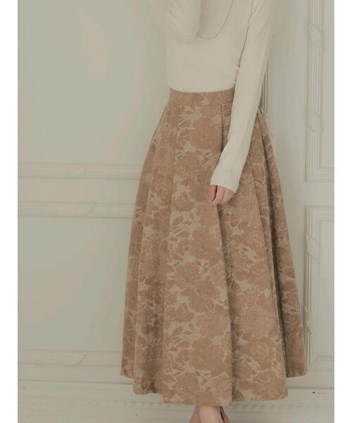 Haluhiroine ハルヒロイン のファッション スカート スカート フラワープリントタックスカート スカート Haluhiroine ハルヒロイン のファッション スカート スカート フラワープリントタックスカート スカート