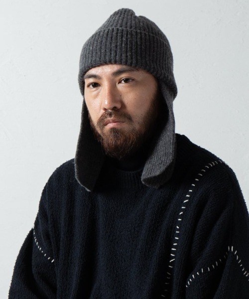 RACAL（ラカル）の「【Racal】Ear knit cap RL-21-1197（ニットキャップ/ビーニー・メンズ・ブラック/グレー/ホワイト・FREE）」の9枚目の写真